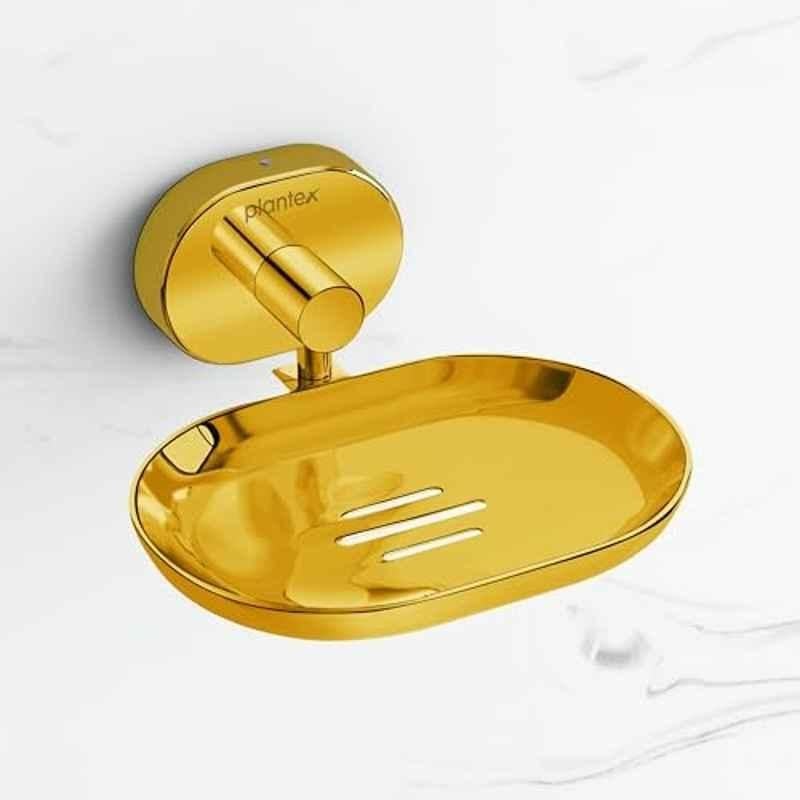 Plantex Stainless Steel Wall Mounted Soap Holder for Bathroom/Soap Holder for Kitchen/Soap Stand for Bathroom/Bathroom Accessories PVD Gold Finish Onix