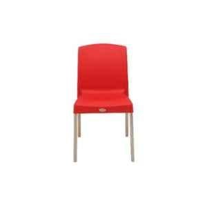 Supreme Hybrid Premium Plastic Red Chair without Arm (Pack of 2)