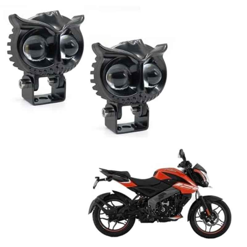 Kozdiko 2 Pcs Yellow & White Owl Eye Shape LED Amber Fog Light Set for Bajaj NS 125