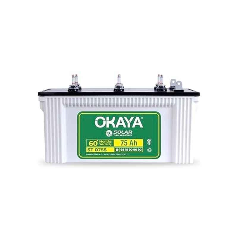 Okaya 75Ah 12V Tubular Solar Battery, ST 075 S 60M