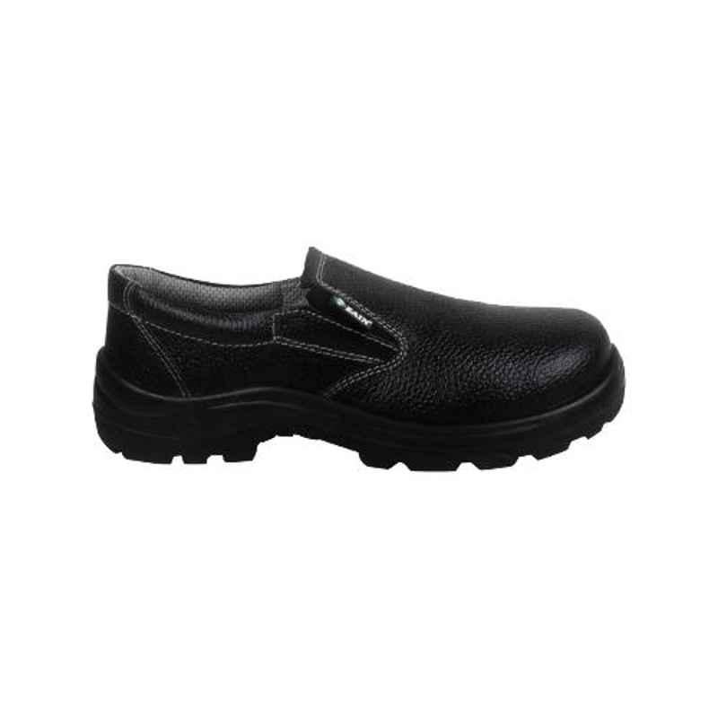 Zain ZM-08 Leather Steel Toe Black Work Safety Shoes, 82337, Size: 9