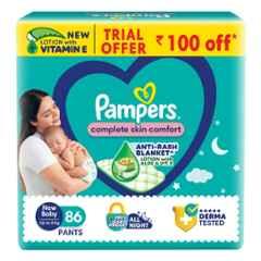 Pampers 86 Pcs All Round Protection Baby Diaper Packet with Aloe Vera & Vitamin E, Size: Small