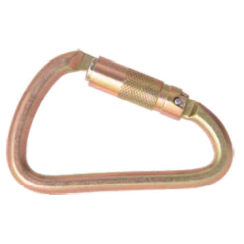 Karam 25.4mm Steel Forged Triple Action Locking Bulb Type Karabiner with Captive Pin, PN 195T BE