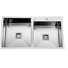 Crocodile CR-DB13 32x18x10 Inch Stainless Steel Black Double Bowl Kitchen Sink