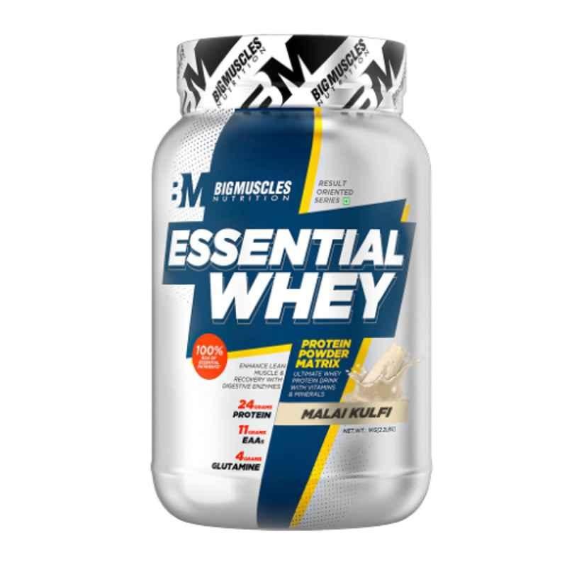 Big Muscles 1kg Malai Kulfi Essential Whey Protein Powder