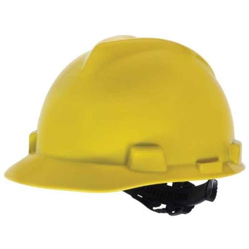 3M H-402R 4 PT Plastic Yellow Unvented Ratchet Safety Helmet