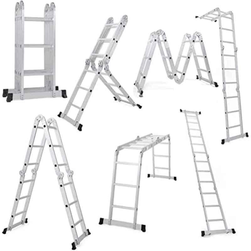 Robustline 4x6ft Aluminium Silver Multi Purpose 7 in 1 Extension Folding Step Ladder