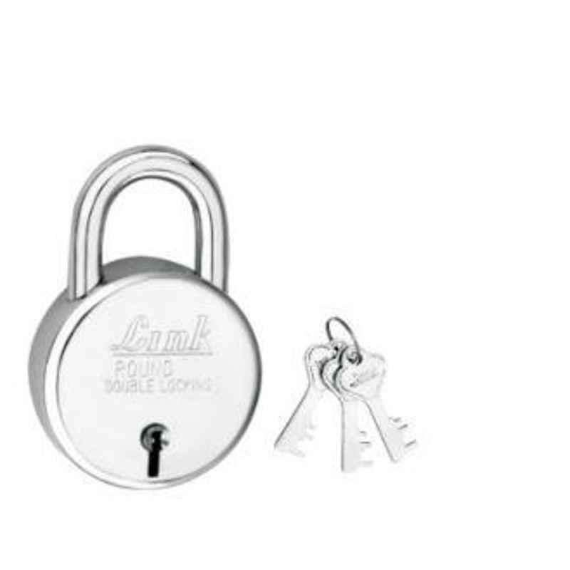 Link 50mm Steel BCP Finish Padlock with 3 Keys, Round 50