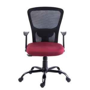 Bluebell Golf Ergonomic Med Back Black & Maroon Revolving Chair, BBVS02-EC05