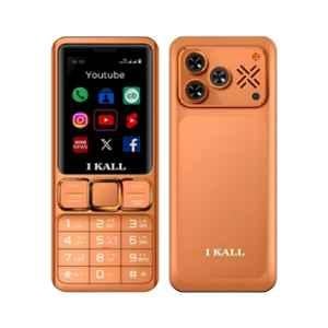 I Kall I7 2.4 inch 2500mAh Orange Dual Sim Keypad Multimedia Feature Phone with Type-C Charging, FB & Youtube Support