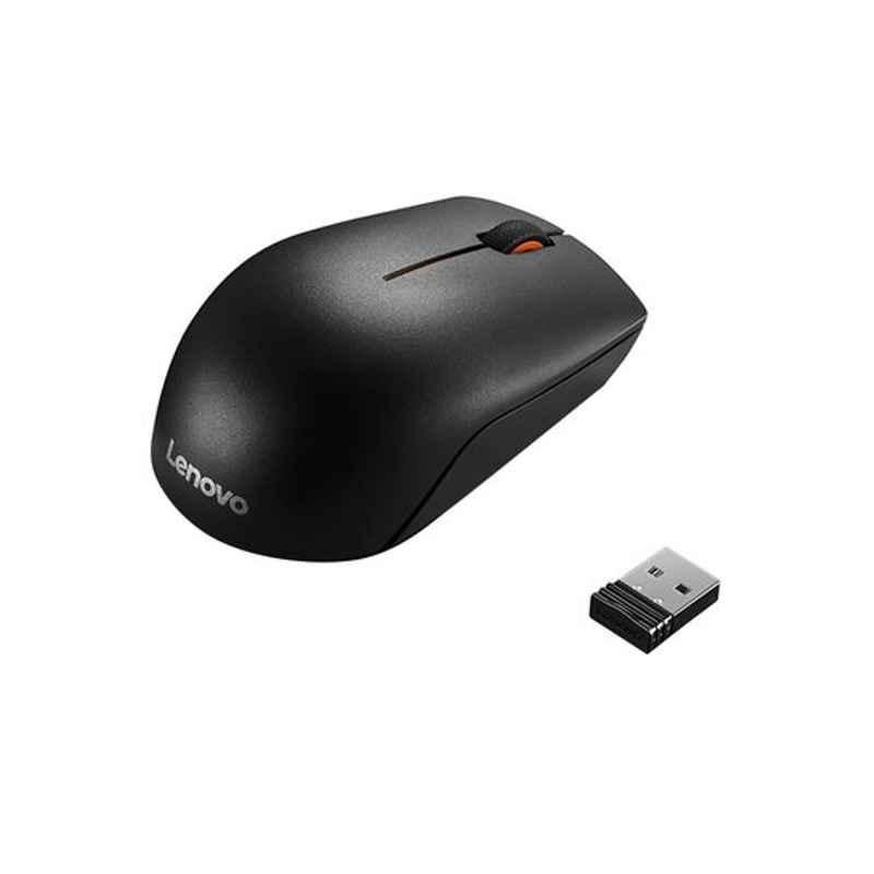Lenovo Wireless Black Compact Mouse, LN300