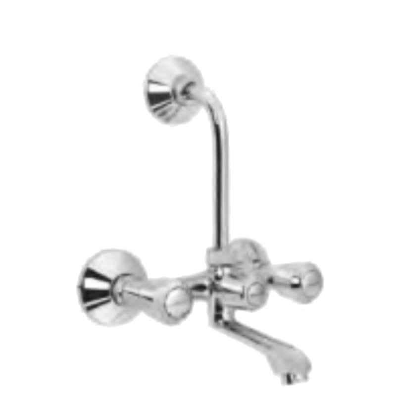 Somany Serene Brass Chrome Finish Wall Mixer with 115mm Long Bend Pipe, 272200290011