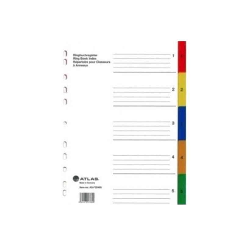 Atlas A4 Plastic Colored Divider with numbers 1- 5