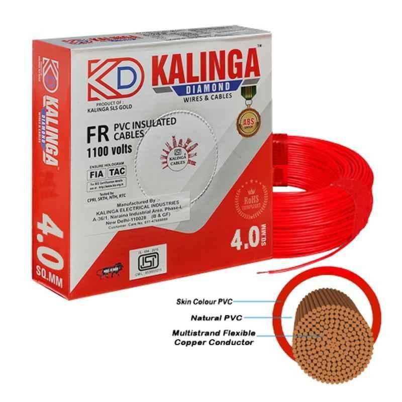 Kalinga Diamond 90m 4.0 Sqmm Red FR PVC Housing Wire