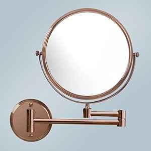 Plantex 8 inch Brass Premium Brass Magnifying Mirror/Dual Side Swivel Zoom Mirror with 5x/1x Magnification