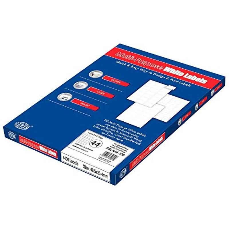FIS 100 Sheets A4 White Laser Labels Stickers Box, FSLA44-100