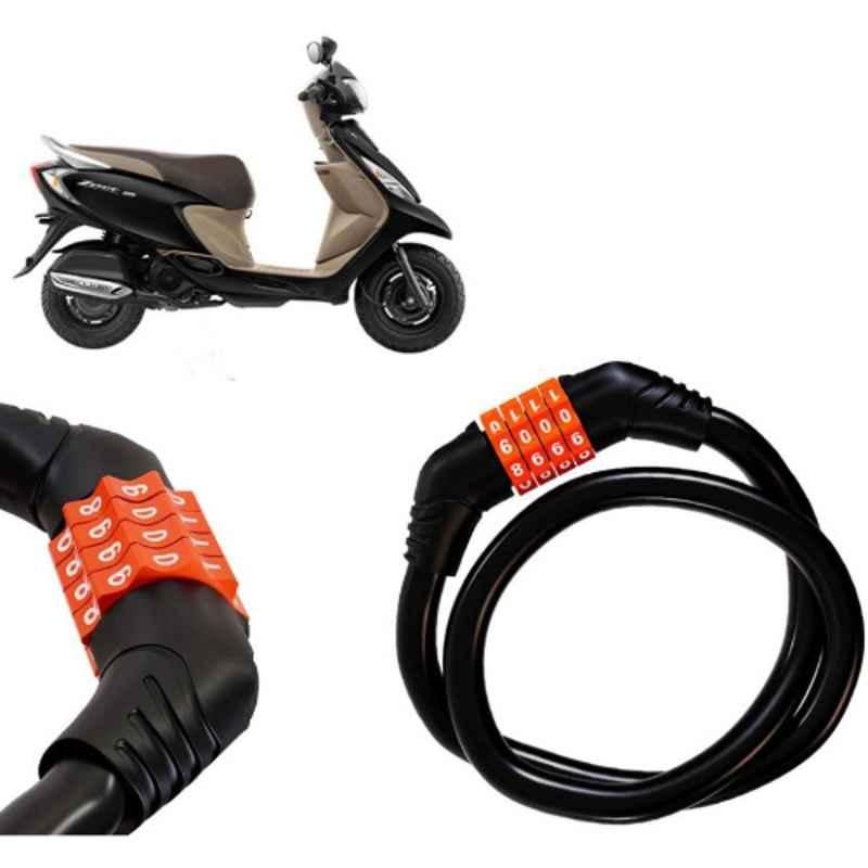 Auto Pearl Black & Orange 4 Digit Combination Number Lock, Lock_077