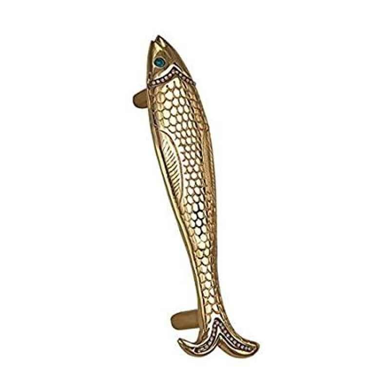 Smart Shophar 8 inch Brass Gold Silver Fish Pull Handle, SHA10PH-FISH-GL08-P1