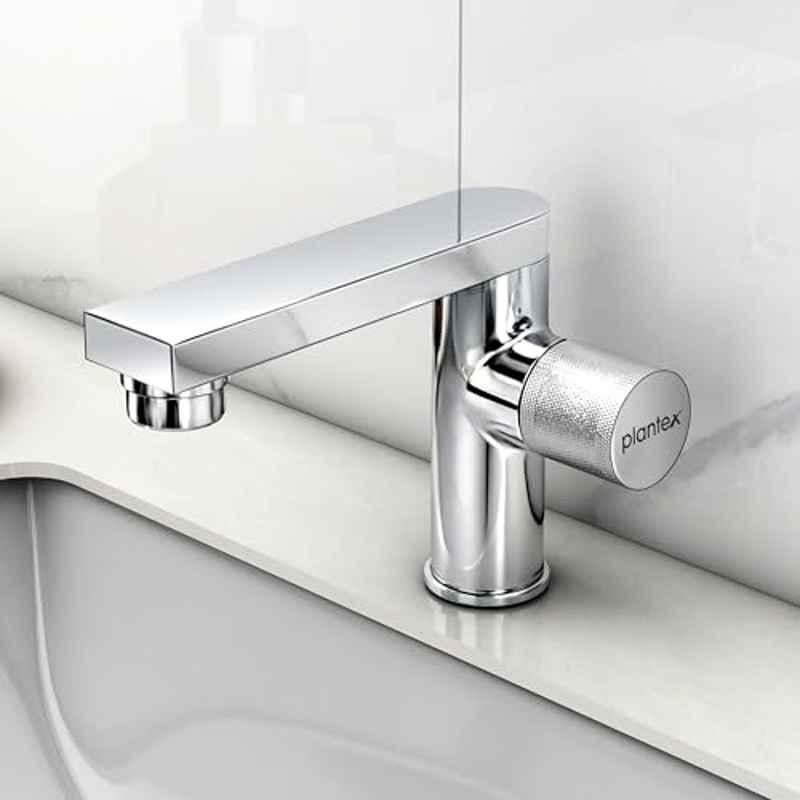 Plantex Pillar Cock Tap for Wash Basin/Premium Tap for Kitchen Sink/360 Degree Swivel Spout/Single knob Tabletop Basin Sink Cock Chrome, BLO-003