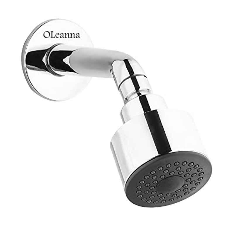 Oleanna Alloy Steel Silver Chrome Finish Overhead Shower with Shower Arm & Wall Flange