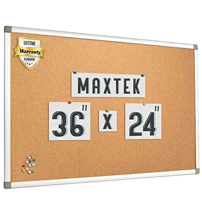Maxtek 24x36 inch Cork Aluminium Frame Message Board with 12 Pins