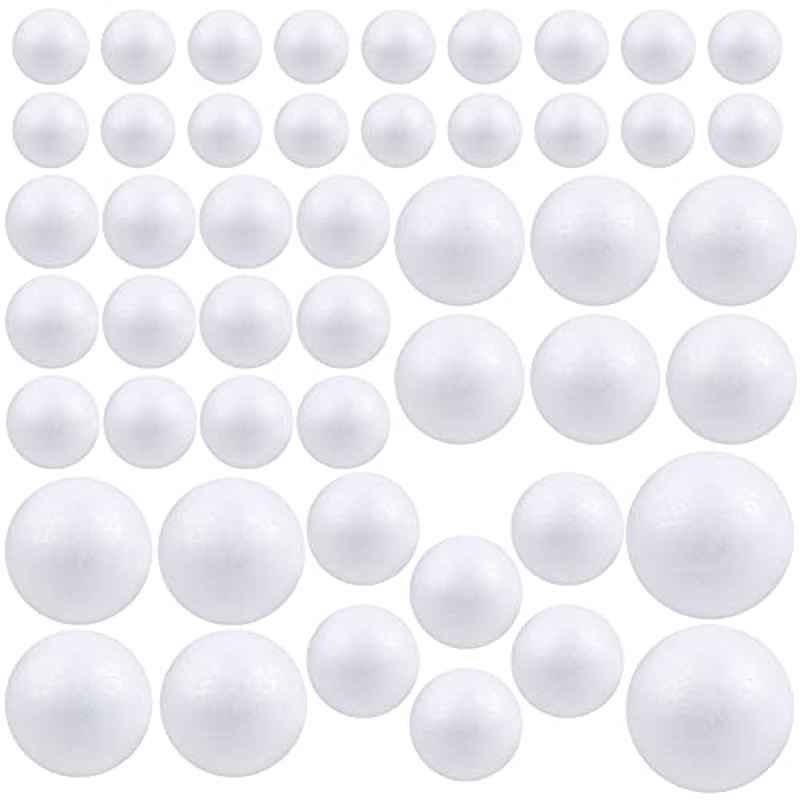 Pllieay 48 Pcs White Polystyrene Foam Balls Set