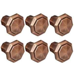 Plantex Knobs for Drawer/Octagon Shape Drawer Knobs/Knobs for Cabinets/Pull-Push Knobs for Kitchen/Bedroom Drawer (Pack of 6) DTK-302, Antique Copper
