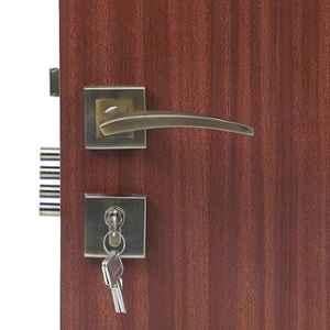 Homexpert Rose Lobos 60mm Stainless Steel Antique Brass Finish Cylindrical Plate One Side Key Mortise Door Lock Set