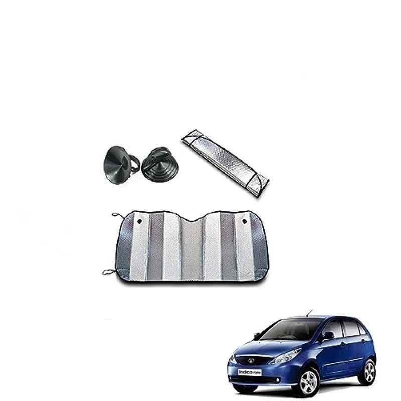 Kozdiko Aluminium Foil UV Protection Silver Windshield Sun Shade for Tata Indica Vista