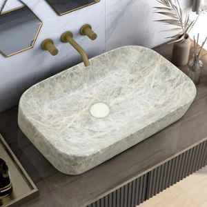 Plantex 21.5x14x5 inch Ceramic Marble Wash Basin for Bathroom, MS-1920
