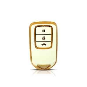 Flymaster Thermoplastic Polyurethane White TPU Car Key Cover, WHITE-TPURKE-23