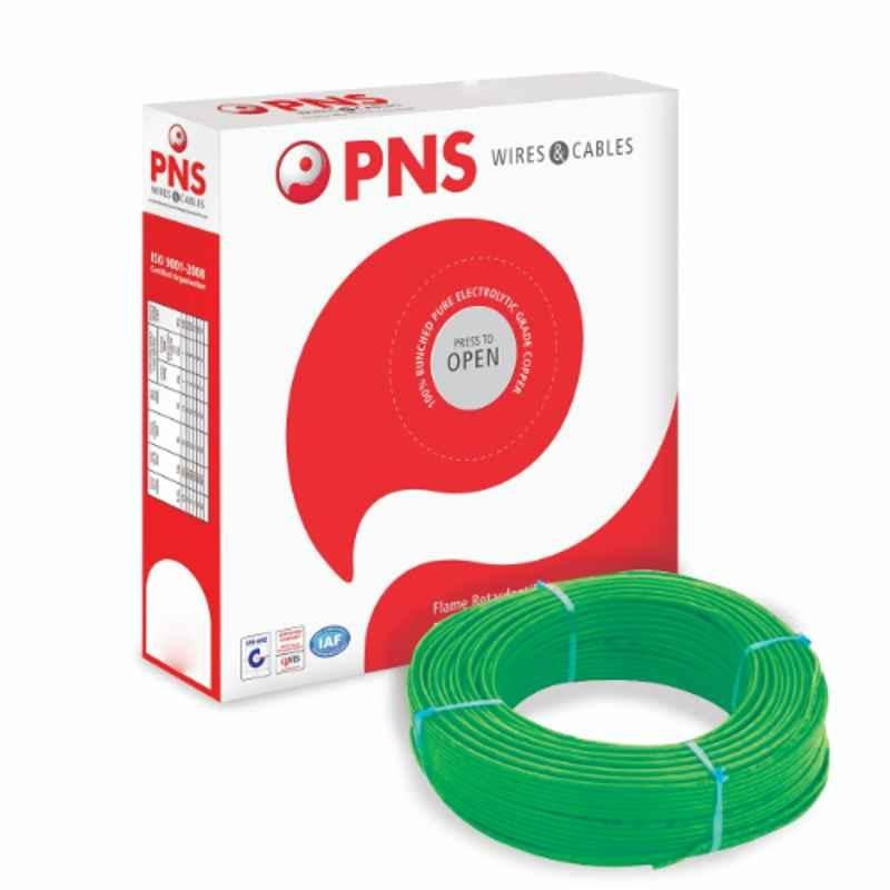 PNS 0.75 Sqmm FR PVC Green Insulated House Wire Cable, PNS-075-GR, Length: 90 m