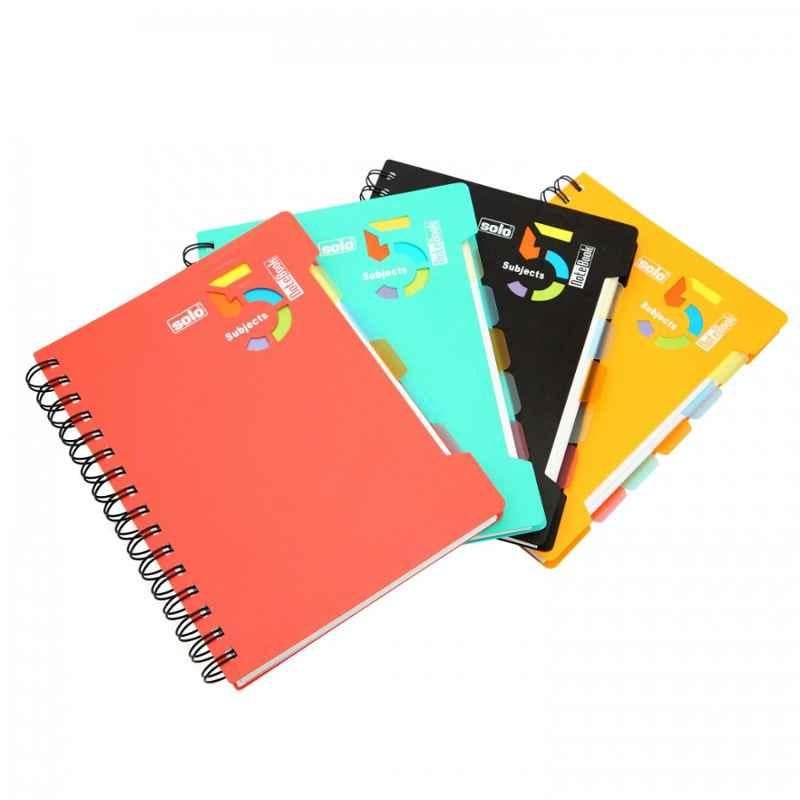 Solo B5 300 Pages Assorted 5-Subjects Notebook, NB 554 (Pack of 15)