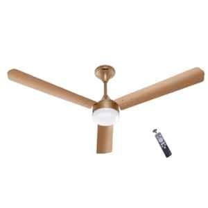 Airelec Gloria Stylo Glow 28W 350rpm 5 Star Metallic Golden 3 Blade BLDC Ceiling Fan with Remote & 2 Years Warranty, AIRCFH2-02, Sweep: 1200 mm (Pack of 2)