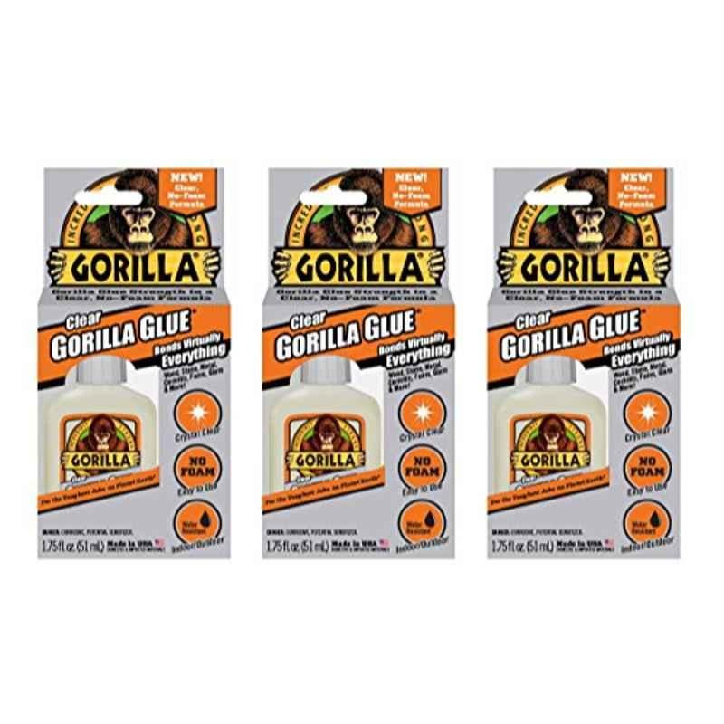 Gorilla 1.75 Oz Clear Glue Bottle, 4500104-3 (Pack of 3)
