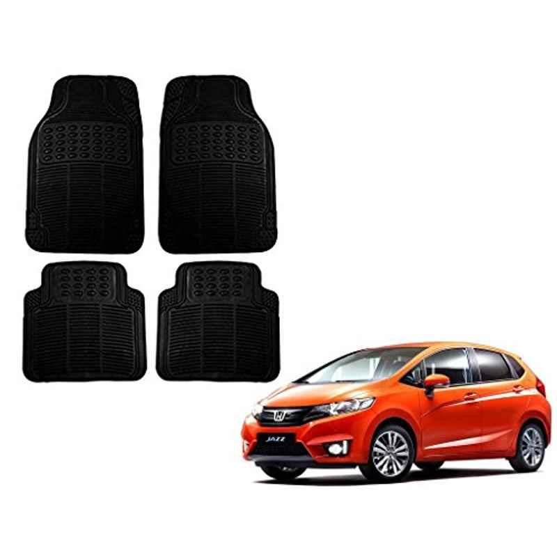 Kozdiko Black Simple Rubber Car Foot Mat Set for Honda Jazz, koz_13570