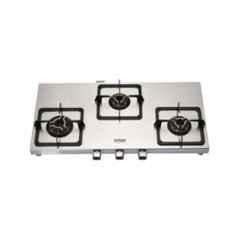 Hindware Arturo Pro Stainless Steel Cooktop with 3 Brass Burner & Automatic Ignition