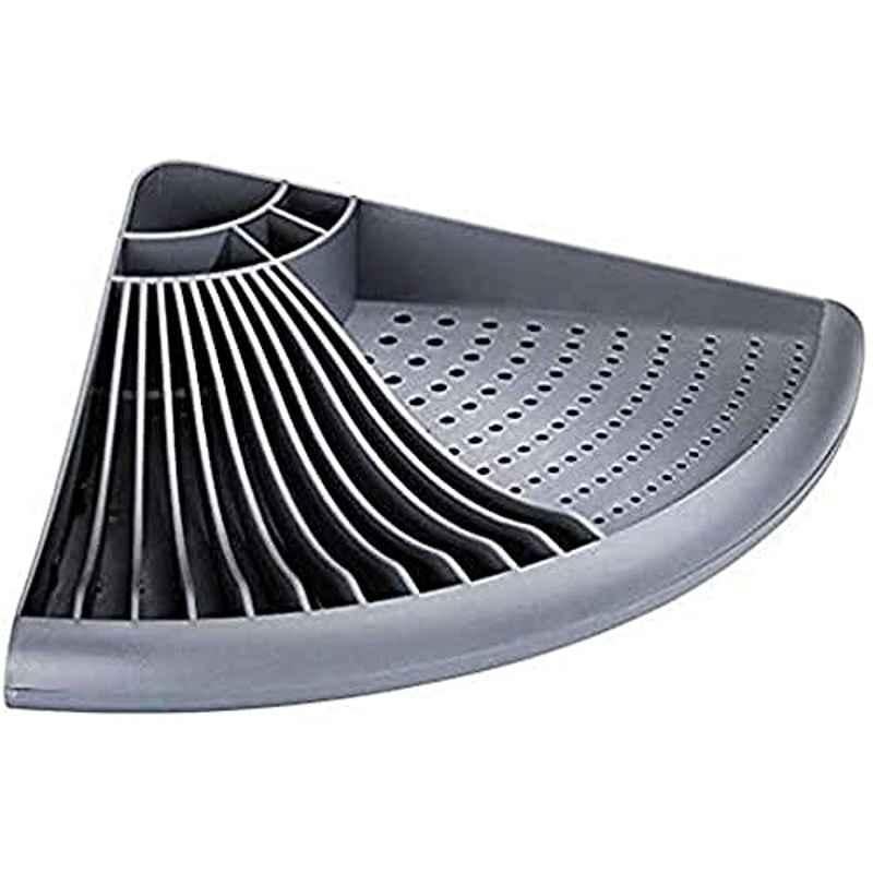 Polypropylene Grey Corner Dish Rack