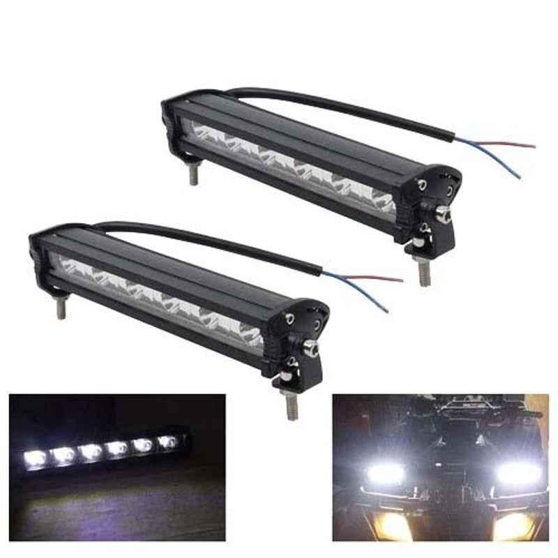 AllExtreme EX7I62P 2 Pcs 6 LED 7 inch 18W White Spot Fog Light Bar Set