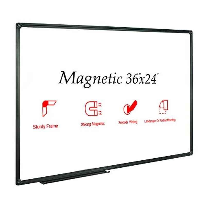 36x24 inch Black Aluminium Frame Magnetic Wall Mounted Whiteboard, V61612221207