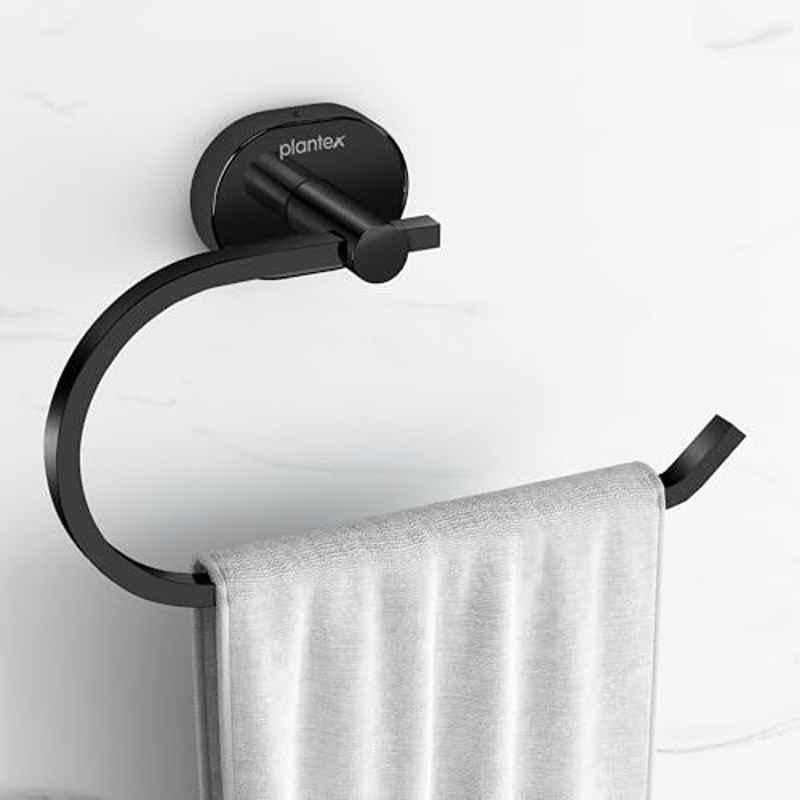 Plantex Stainless Steel Towel Hanger for Wash Basin/Hand Towel Hanger/Napkin Holder for Wash Basin/Bathroom Accessories PVD Black Finish Onix