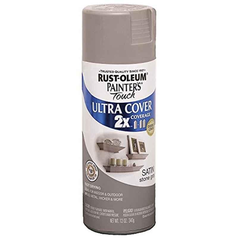 Rust-Oleum Painters Touch 12 Oz Stone Grey Satin 2X Ultra Cover Spray Paint