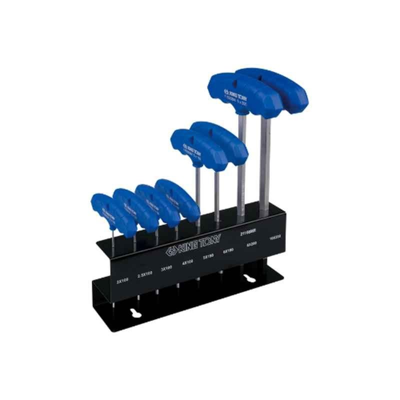 8PC.T-HANDLE BALL HEX KEY SET 2-10MM WITH RACK