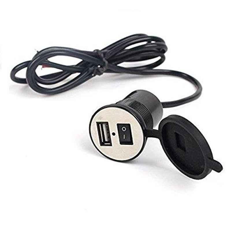AOW Motorcycle Bike Mobile Phone USB Charger Power Adapter 12v Waterproof Universal for All Scooter