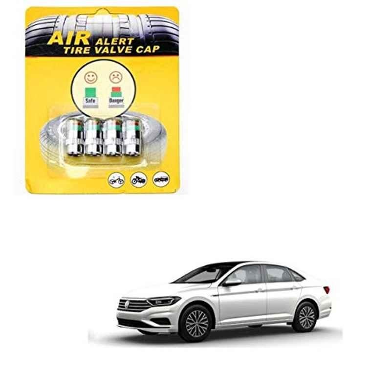 Kozdiko 4 Pcs Iron Air Pressure Alert Car Tyre Valve Caps Set for Volkswagen Jetta 2015-Present