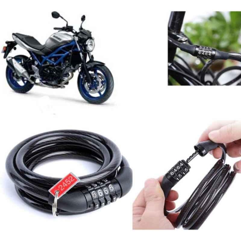 Auto Pearl PVC & Plastic Black Combination Cable Lock for SV 650