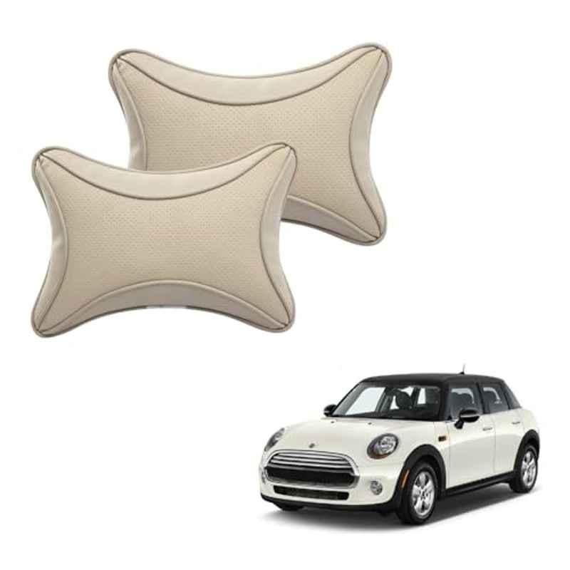 Kozdiko 2 Pcs Beige Dots Neck Rest Pillow Set for Mini Cooper