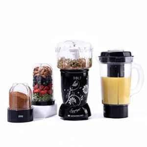 Wonderchef Nutri-Blend 600W Plastic Black Mixer Grinder with 4 Jars, 63153744