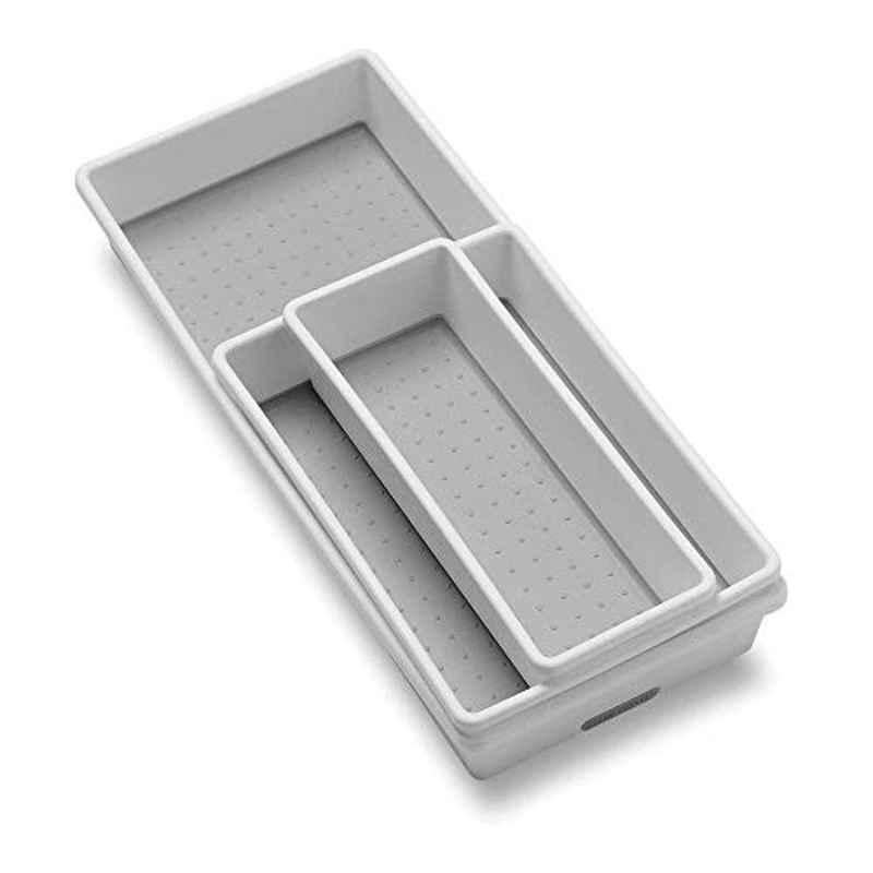 Madesmart Classic Plastic White Drawer Bin Set