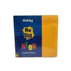Oddy 3x3 inch Orange 80 Sheets Coloured & Markers Re-Stick Paper Notes, RSN-NEON (Pack of 80)